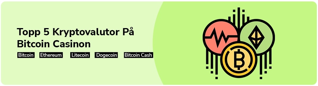 Topp fem kryptovalutor på Bitcoin casinon