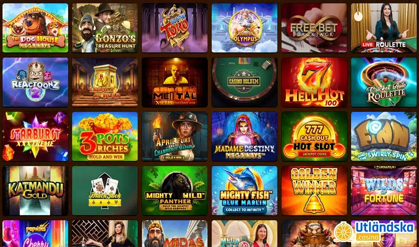 Spelutbud på Scarabet casino